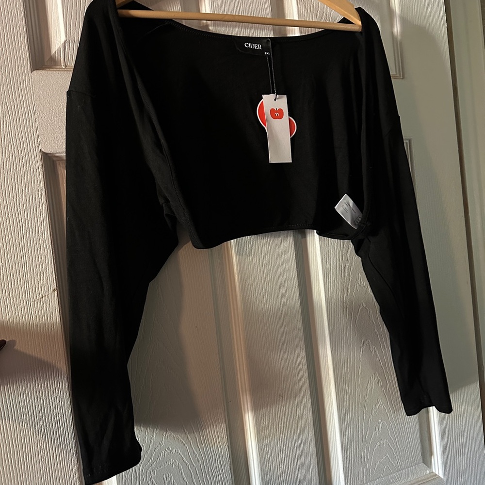 Cider Black Long Sleeve Shrug